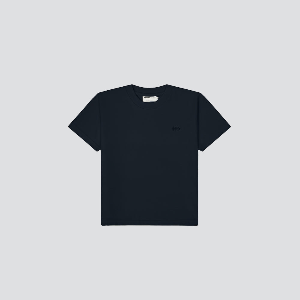 Le Ty-shirt O enfant bleu nuit, T-shirt enfant col rond en coton biologique – vue 1