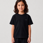 Le Ty-shirt O enfant bleu nuit, T-shirt enfant col rond en coton biologique – vue 3