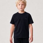 Le Ty-shirt O enfant bleu nuit, T-shirt enfant col rond en coton biologique – vue 4