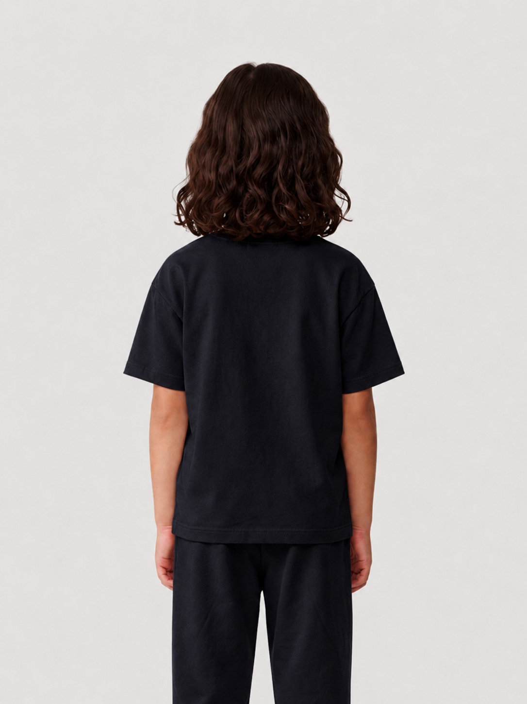 Le Ty-shirt O enfant bleu nuit, T-shirt enfant col rond en coton biologique – vue 5
