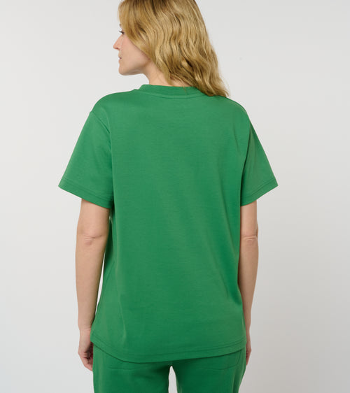 Le Ty-shirt O vert émeraude, T-shirt unisexe col rond en coton biologique – vue 4
