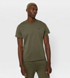 Le Ty-shirt O vert kaki, T-shirt unisexe col rond en coton biologique – vue 1