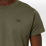 Le Ty-shirt O vert kaki, T-shirt unisexe col rond en coton biologique – vue 6