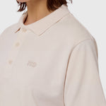 Le Ty-shirt W beige coton, T-shirt unisexe col polo en coton biologique – vue 4