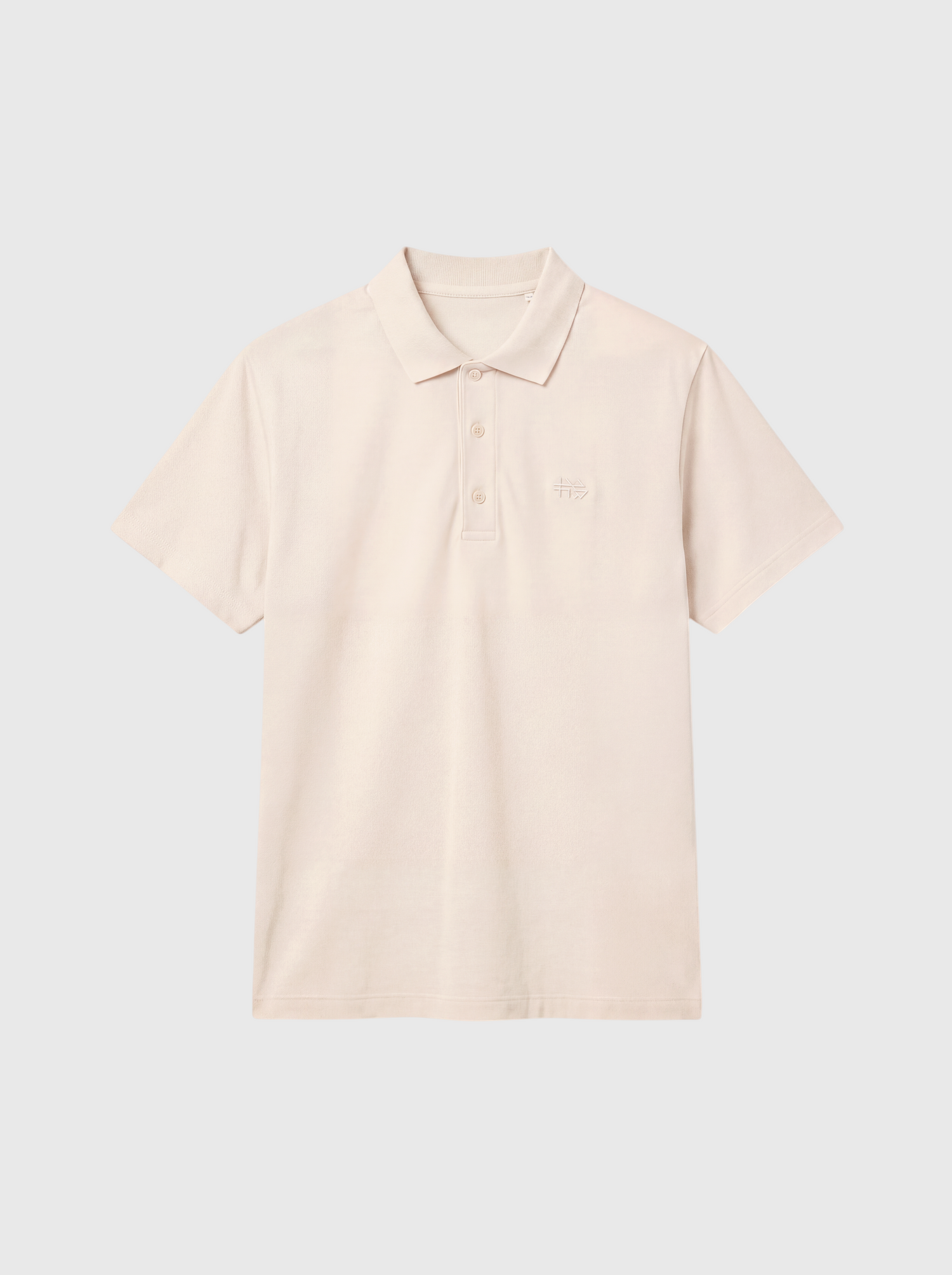 Le Ty-shirt W beige coton, T-shirt unisexe col polo en coton biologique – vue 5
