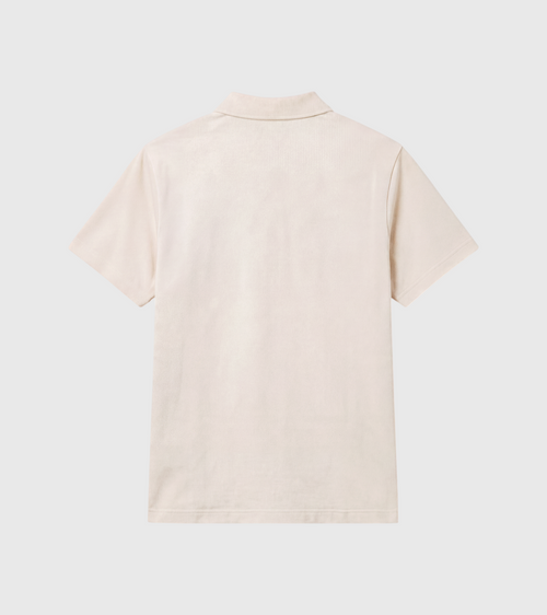 Le Ty-shirt W beige coton, T-shirt unisexe col polo en coton biologique – vue 6