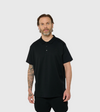 Le Ty-shirt W bleu nuit, T-shirt unisexe col polo en coton biologique – vue 1