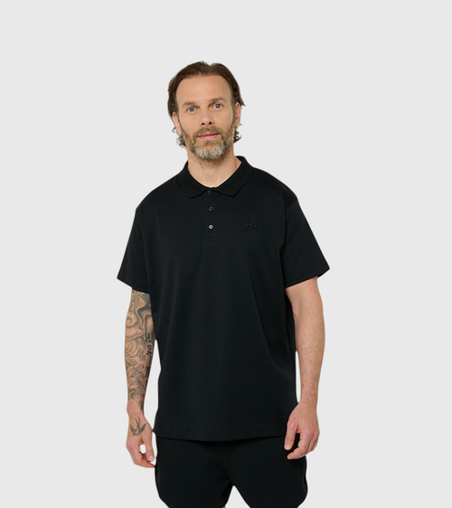 Le Ty-shirt W bleu nuit, T-shirt unisexe col polo en coton biologique – vue 1