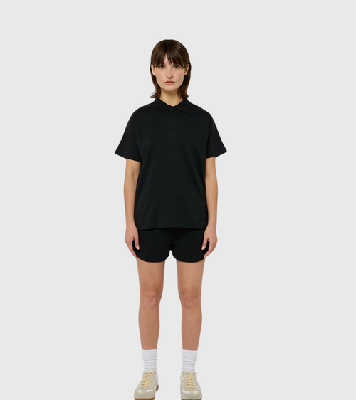 Le Ty-shirt W bleu nuit, T-shirt unisexe col polo en coton biologique – vue 3