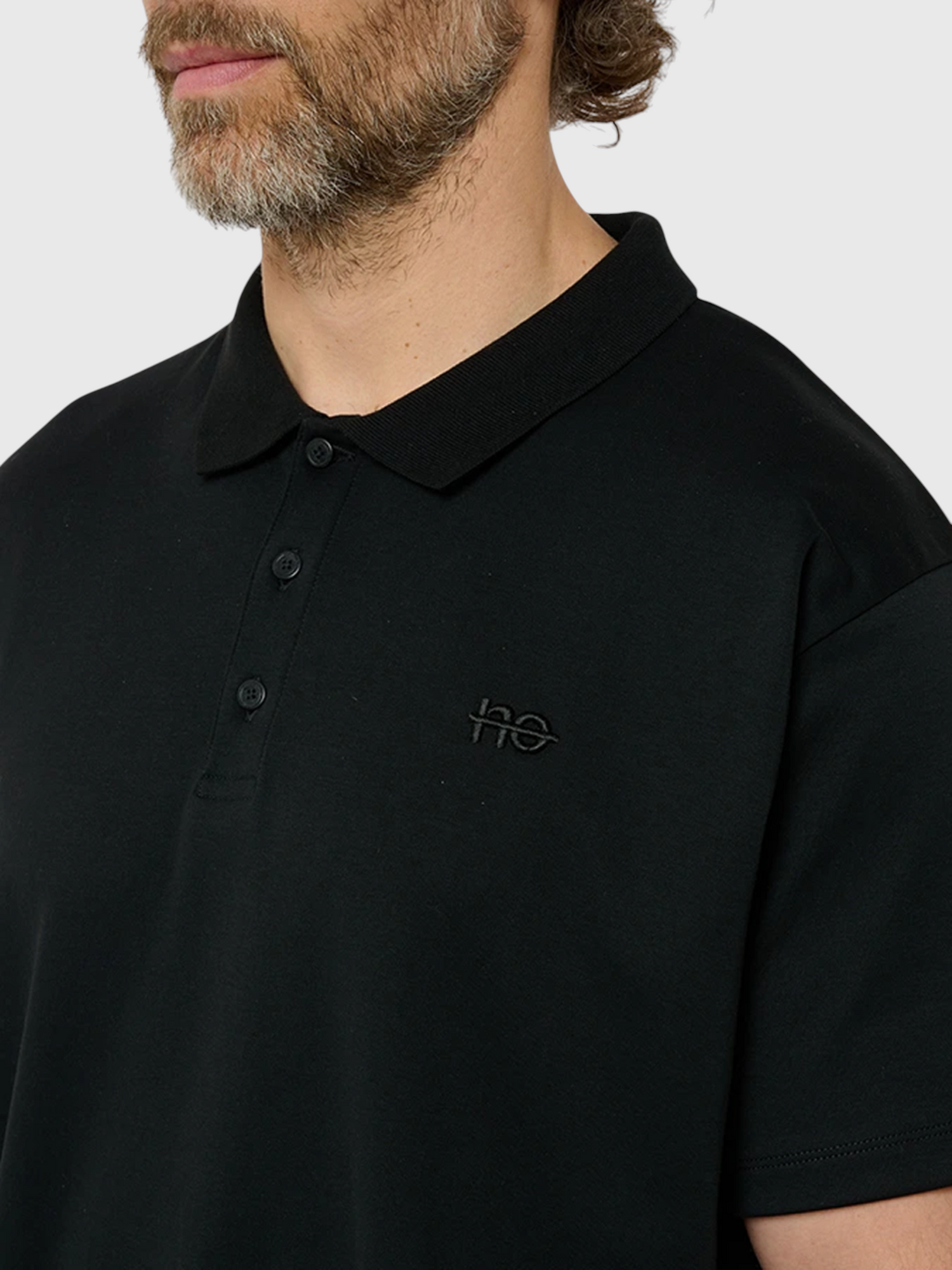 Le Ty-shirt W bleu nuit, T-shirt unisexe col polo en coton biologique – vue 4