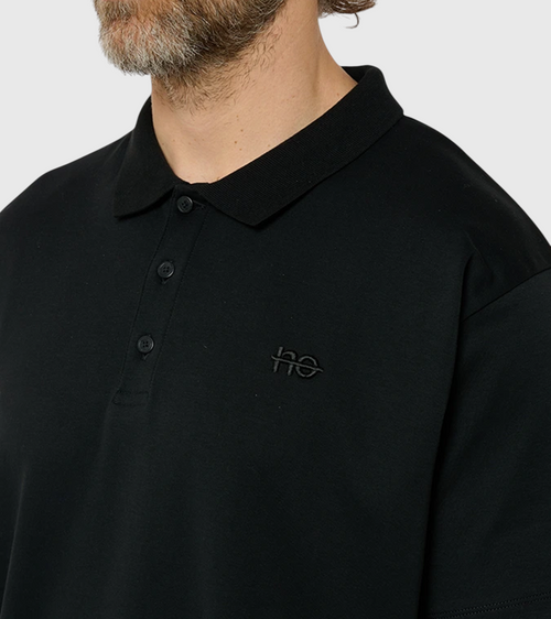 Le Ty-shirt W bleu nuit, T-shirt unisexe col polo en coton biologique – vue 4