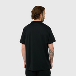 Le Ty-shirt W bleu nuit, T-shirt unisexe col polo en coton biologique – vue 5