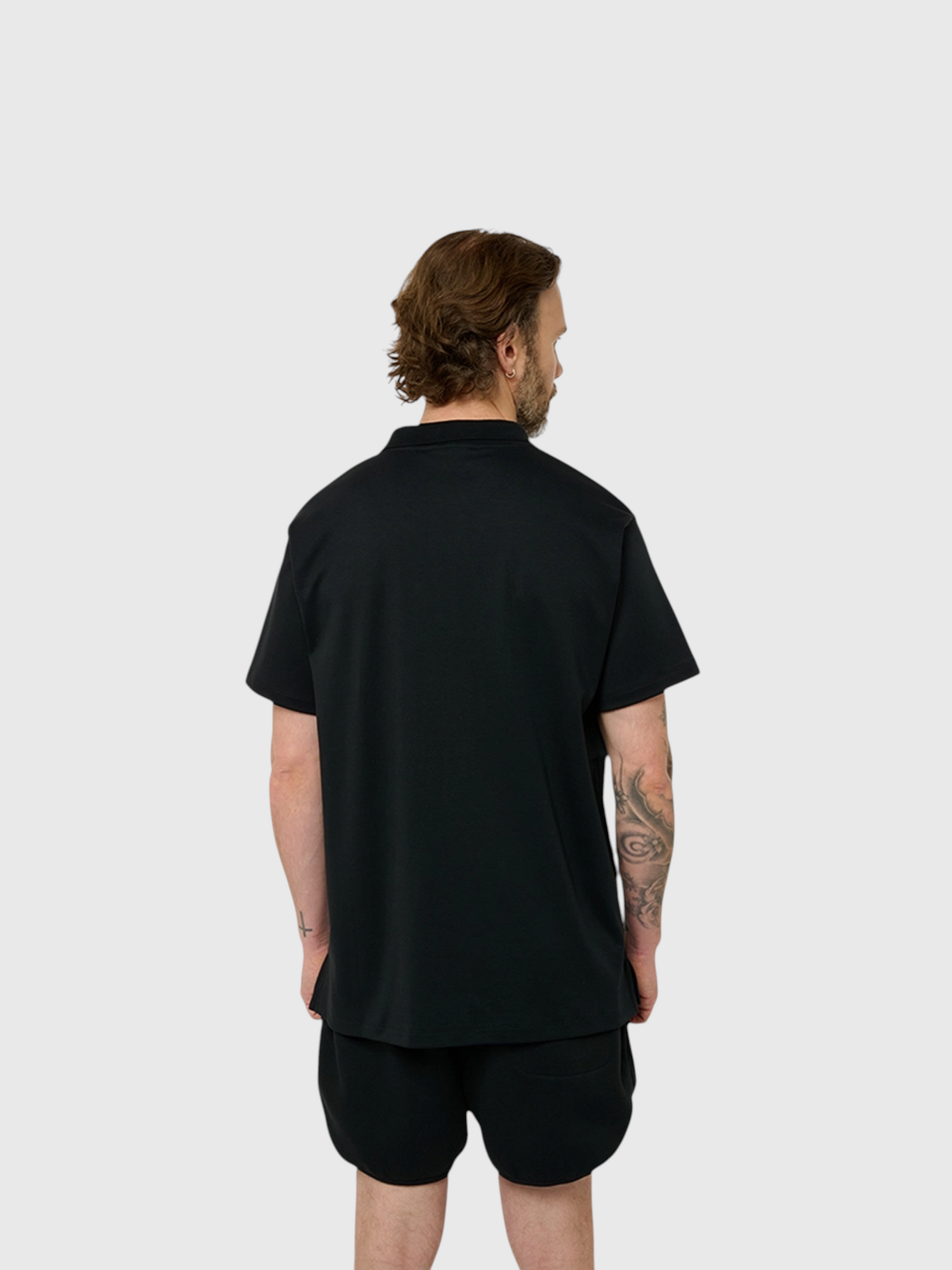 Le Ty-shirt W bleu nuit, T-shirt unisexe col polo en coton biologique – vue 5