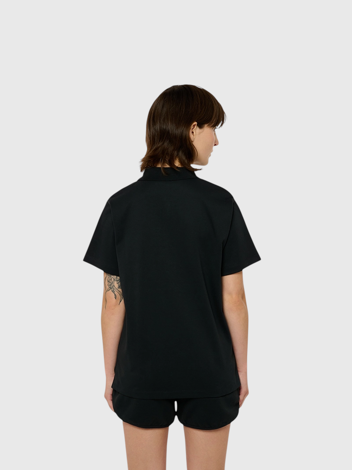 Le Ty-shirt W bleu nuit, T-shirt unisexe col polo en coton biologique – vue 6