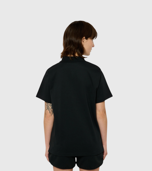 Le Ty-shirt W bleu nuit, T-shirt unisexe col polo en coton biologique – vue 6