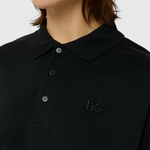 Le Ty-shirt W bleu nuit, T-shirt unisexe col polo en coton biologique – vue 7