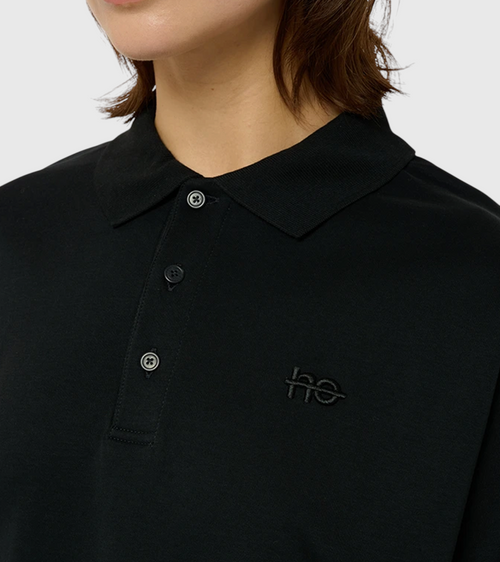 Le Ty-shirt W bleu nuit, T-shirt unisexe col polo en coton biologique – vue 7