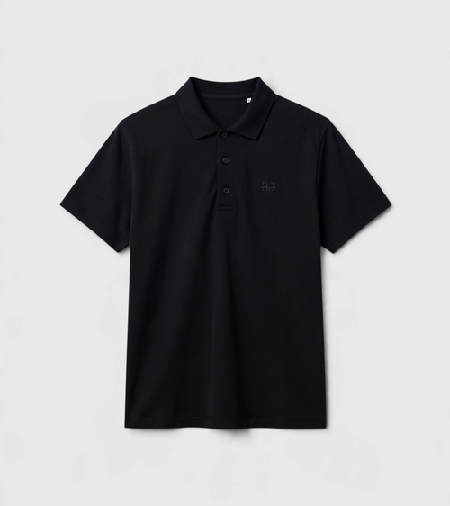 Le Ty-shirt W bleu nuit, T-shirt unisexe col polo en coton biologique – vue 8