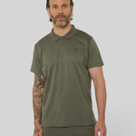 Le Ty-shirt W vert kaki, T-shirt unisexe col polo en coton biologique – vue 1