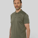 Le Ty-shirt W vert kaki, T-shirt unisexe col polo en coton biologique – vue 3
