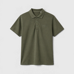 Le Ty-shirt W vert kaki, T-shirt unisexe col polo en coton biologique – vue 6