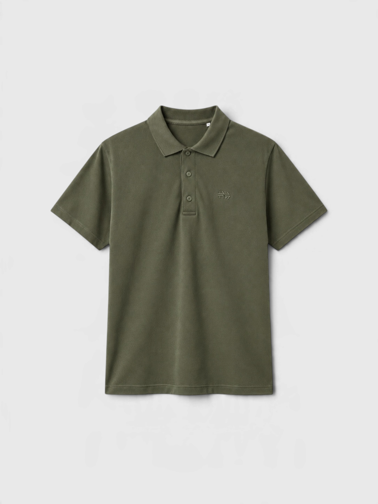 Le Ty-shirt W vert kaki, T-shirt unisexe col polo en coton biologique – vue 6