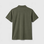 Le Ty-shirt W vert kaki, T-shirt unisexe col polo en coton biologique – vue 7
