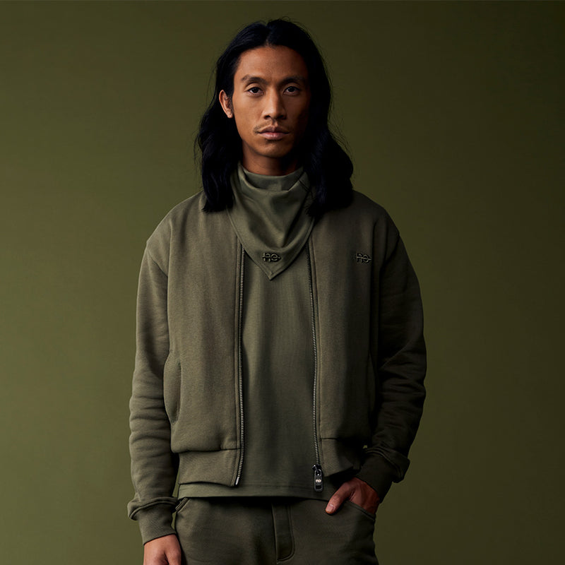 veste teddy vert kaki