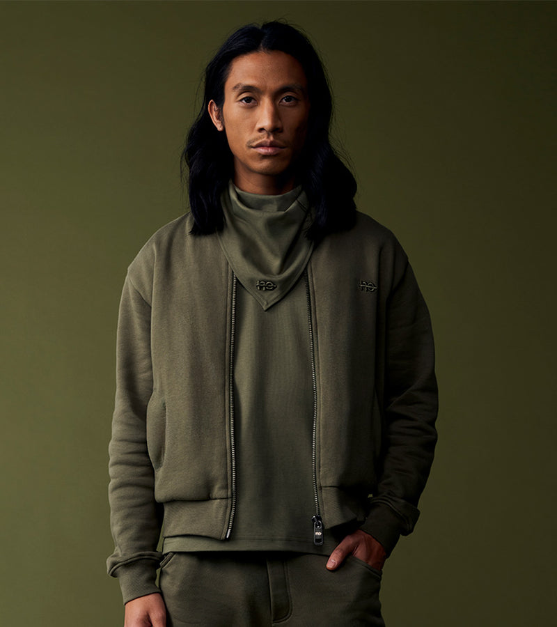 veste teddy vert kaki